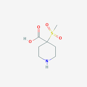 molecular formula C7H13NO4S B13266346 4-Methanesulfonylpiperidine-4-carboxylic acid 