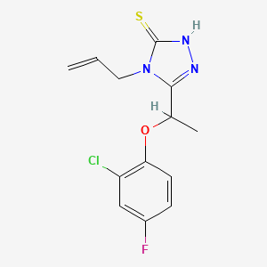 molecular formula C13H13ClFN3OS B1326635 4-allyl-5-[1-(2-chloro-4-fluorophenoxy)ethyl]-4H-1,2,4-triazole-3-thiol CAS No. 862650-04-2