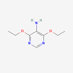 molecular formula C8H13N3O2 B13266351 4,6-Diethoxy-5-pyrimidinamine 