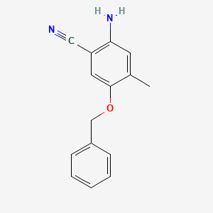 molecular formula C15H14N2O B13266361 2-Amino-5-(benzyloxy)-4-methylbenzonitrile 