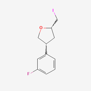 molecular formula C11H12FIO B13266371 (2S,4R)-4-(3-Fluorophenyl)-2-(iodomethyl)oxolane 
