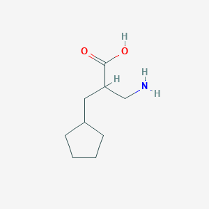 molecular formula C9H17NO2 B13266388 3-Amino-2-(cyclopentylmethyl)propanoic acid 