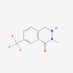 molecular formula C10H9F3N2O B13266424 2-Methyl-7-(trifluoromethyl)-1,2,3,4-tetrahydrophthalazin-1-one 