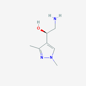 molecular formula C7H13N3O B13266445 (1R)-2-amino-1-(1,3-dimethyl-1H-pyrazol-4-yl)ethan-1-ol 