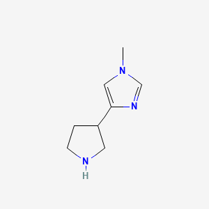 molecular formula C8H13N3 B13266459 1-methyl-4-(pyrrolidin-3-yl)-1H-imidazole 
