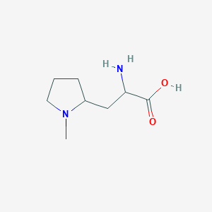 molecular formula C8H16N2O2 B13266463 2-Amino-3-(1-methylpyrrolidin-2-yl)propanoic acid 