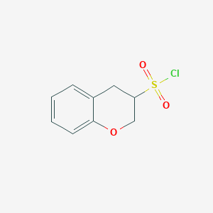 molecular formula C9H9ClO3S B13266465 3,4-Dihydro-2H-1-benzopyran-3-sulfonyl chloride 