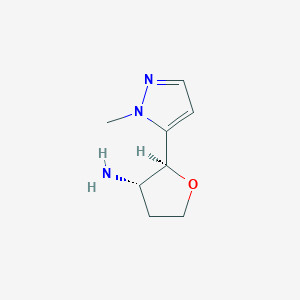molecular formula C8H13N3O B13266494 (2S,3S)-2-(1-Methyl-1H-pyrazol-5-yl)oxolan-3-amine 