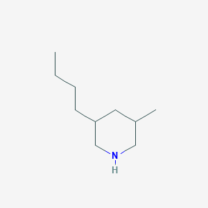 molecular formula C10H21N B13266496 3-Butyl-5-methylpiperidine 