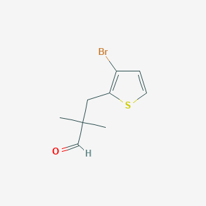 molecular formula C9H11BrOS B13266522 3-(3-Bromothiophen-2-yl)-2,2-dimethylpropanal 