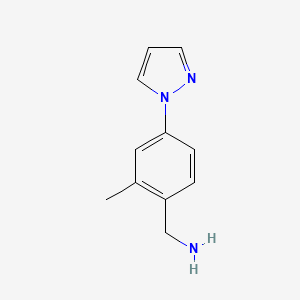 molecular formula C11H13N3 B13266534 [2-Methyl-4-(1H-pyrazol-1-YL)phenyl]methanamine 