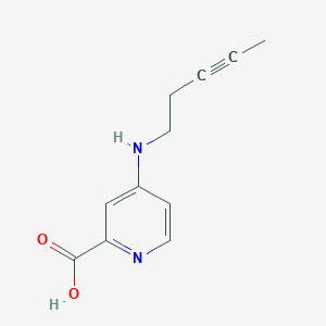 molecular formula C11H12N2O2 B13266552 4-[(Pent-3-yn-1-yl)amino]pyridine-2-carboxylic acid 