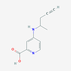 molecular formula C11H12N2O2 B13266554 4-[(Pent-4-yn-2-yl)amino]pyridine-2-carboxylic acid 