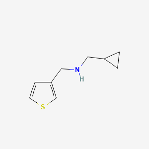 molecular formula C9H13NS B13266564 (Cyclopropylmethyl)(thiophen-3-ylmethyl)amine 