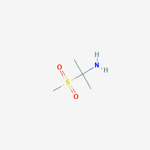 molecular formula C4H11NO2S B13266571 2-Methanesulfonylpropan-2-amine 