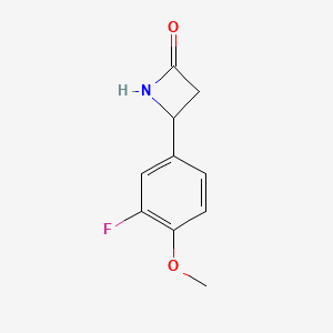 molecular formula C10H10FNO2 B13266579 4-(3-Fluoro-4-methoxyphenyl)azetidin-2-one 