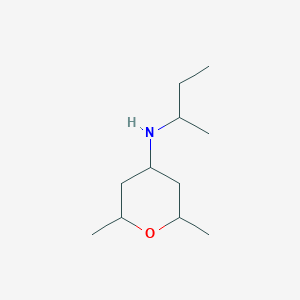 molecular formula C11H23NO B13266587 N-(butan-2-yl)-2,6-dimethyloxan-4-amine 