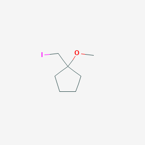 molecular formula C7H13IO B13266597 1-(Iodomethyl)-1-methoxycyclopentane 