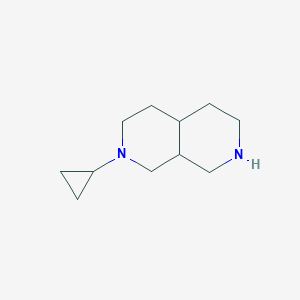 molecular formula C11H20N2 B13266609 2-Cyclopropyl-decahydro-2,7-naphthyridine 