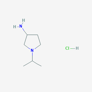 molecular formula C7H17ClN2 B13266657 1-Isopropylpyrrolidin-3-amine hydrochloride 