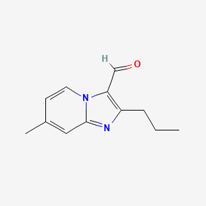 molecular formula C12H14N2O B13266659 7-Methyl-2-propylimidazo[1,2-A]pyridine-3-carbaldehyde 