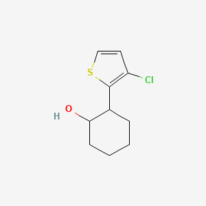 molecular formula C10H13ClOS B13266662 2-(3-Chlorothiophen-2-yl)cyclohexan-1-ol 