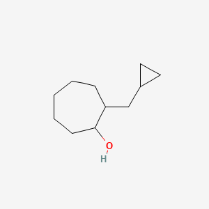 molecular formula C11H20O B13266675 2-(Cyclopropylmethyl)cycloheptan-1-OL 