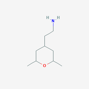 molecular formula C9H19NO B13266680 2-(2,6-Dimethyloxan-4-yl)ethan-1-amine 