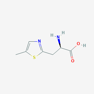 molecular formula C7H10N2O2S B13266690 (2R)-2-Amino-3-(5-methyl-1,3-thiazol-2-yl)propanoic acid 