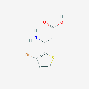 molecular formula C7H8BrNO2S B13266714 3-Amino-3-(3-bromo(2-thienyl))propanoic acid 