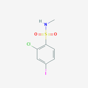 molecular formula C7H7ClINO2S B13266723 2-Chloro-4-iodo-N-methylbenzene-1-sulfonamide 