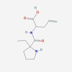 molecular formula C12H20N2O3 B13266744 2-[(2-Ethylpyrrolidin-2-yl)formamido]pent-4-enoic acid 