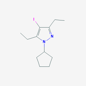 molecular formula C12H19IN2 B13266749 1-Cyclopentyl-3,5-diethyl-4-iodo-1H-pyrazole 