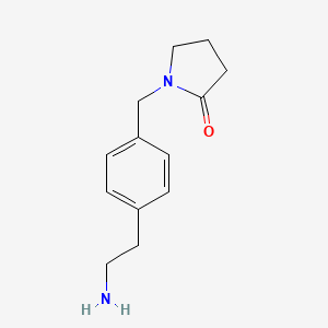 molecular formula C13H18N2O B13266780 1-[[4-(2-Aminoethyl)phenyl]methyl]pyrrolidin-2-one 
