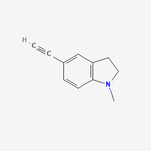 molecular formula C11H11N B13266781 5-ethynyl-1-methyl-2,3-dihydro-1H-indole 