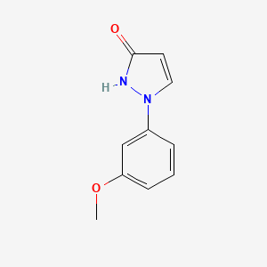 molecular formula C10H10N2O2 B13266783 1-(3-Methoxyphenyl)-2,3-dihydro-1H-pyrazol-3-one 