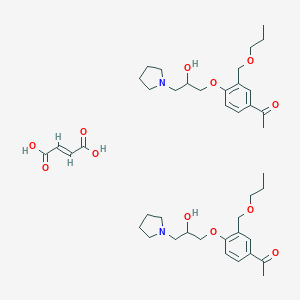 molecular formula C42H62N2O12 B132668 but-2-enedioic acid, 1-[4-(2-hydroxy-3-pyrrolidin-1-yl-propoxy)-3-(pro poxymethyl)phenyl]ethanone CAS No. 152271-08-4