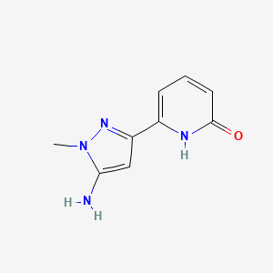 molecular formula C9H10N4O B13266807 6-(5-Amino-1-methyl-1H-pyrazol-3-yl)-1,2-dihydropyridin-2-one 