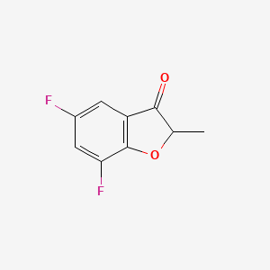 molecular formula C9H6F2O2 B13266819 5,7-Difluoro-2-methyl-2,3-dihydro-1-benzofuran-3-one 