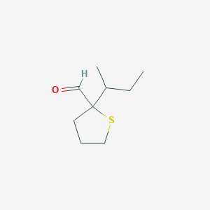 molecular formula C9H16OS B13266826 2-(Butan-2-yl)thiolane-2-carbaldehyde 