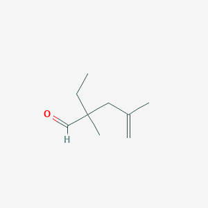molecular formula C9H16O B13266840 2-Ethyl-2,4-dimethylpent-4-enal 