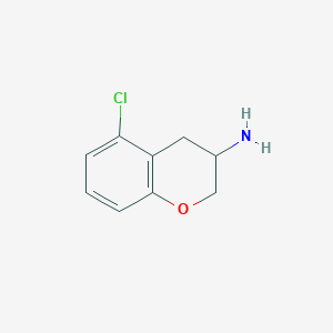 molecular formula C9H10ClNO B13266856 5-Chloro-3,4-dihydro-2H-1-benzopyran-3-amine 
