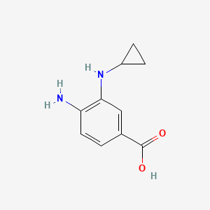 molecular formula C10H12N2O2 B13266862 4-Amino-3-(cyclopropylamino)benzoic acid 