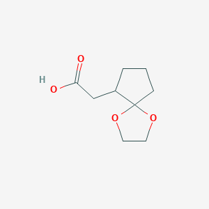 molecular formula C9H14O4 B13266911 2-{1,4-Dioxaspiro[4.4]nonan-6-yl}acetic acid 