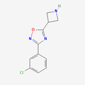 molecular formula C11H10ClN3O B13266915 5-(Azetidin-3-yl)-3-(3-chlorophenyl)-1,2,4-oxadiazole 