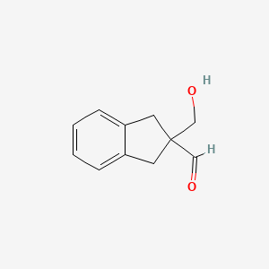 molecular formula C11H12O2 B13266921 2-(Hydroxymethyl)-2,3-dihydro-1H-indene-2-carbaldehyde 