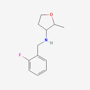 molecular formula C12H16FNO B13266927 N-[(2-Fluorophenyl)methyl]-2-methyloxolan-3-amine 