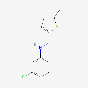molecular formula C12H12ClNS B13266950 3-chloro-N-[(5-methylthiophen-2-yl)methyl]aniline 