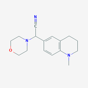 molecular formula C16H21N3O B13266960 (1-Methyl-1,2,3,4-tetrahydroquinolin-6-YL)(morpholin-4-YL)acetonitrile 