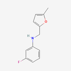 molecular formula C12H12FNO B13266980 3-fluoro-N-[(5-methylfuran-2-yl)methyl]aniline 